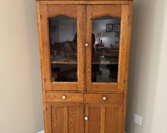 Antique Oak Pie Safe Cupboard (39"W x 15-1/2"D x 72"H)