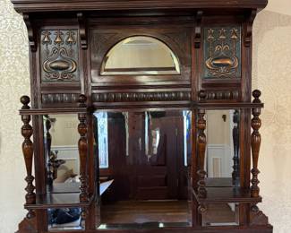 Victorian Antique Wall Shelf (38"H x 39"W x 5"D)