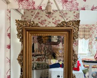 Rococo Gilt Wood Mirror (32"H x 26"W)(pr)