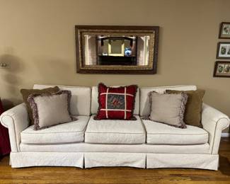 Custom Upholstered 3 Seat Sofa (105"W x 34"H x 34"D)