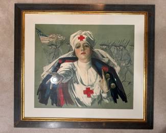 Framed "Join the Red Cross!" 1917 WWI Nursing Poster