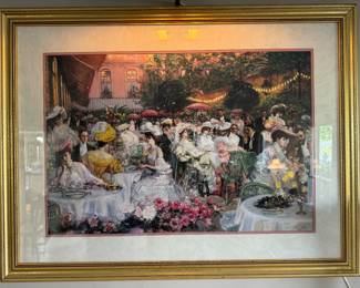 Framed "Le Dinner A L'Hotel Ritz Paris" Print by Pierre-Georges Jeanniot; 1904