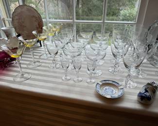 Collection of Crystal Drinking & Martini Glasses