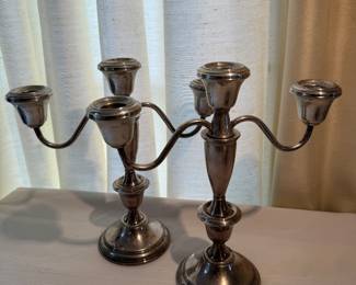 Weighted Sterling Silver Candelabras 