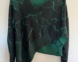 Women's Crea Concept Abstract Button-down Sweater Size S