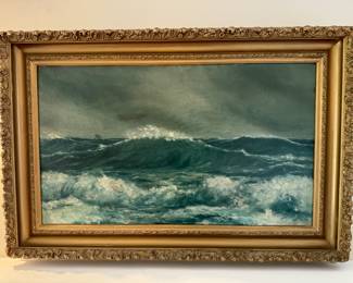 Framed Original Oil on Canvas Seascape