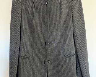 Women's Yves St. Tropez Grey & White Striped Jacket Size 4