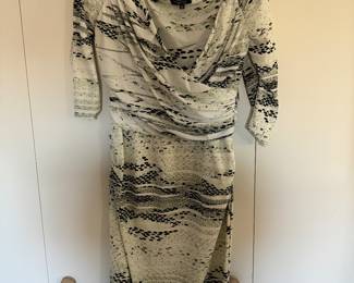 Women's Chiara Boni La Petite Robe Draped Lexis Lizard Print Sheath Dress Size 52