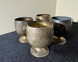 Sterling Silver Goblets (4pc - 66 grams ea)