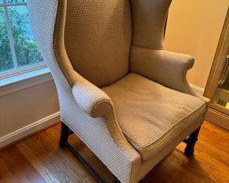 Classy Upholstered Wing Back Armchair