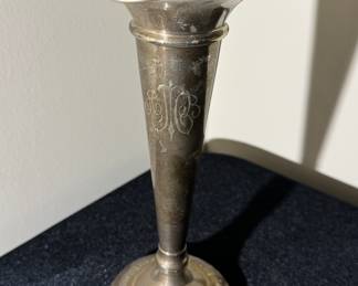 Sterling Silver Weighted Monogrammed Vase 