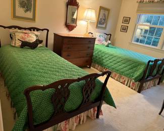 Matching Twin Mahogany Beds