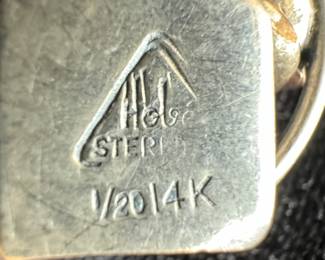 Vintage Hobe Sterling Silver & 1/20 14K Gold Clasp Bracelet & Brooch