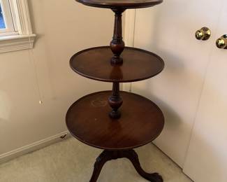 Mahogany 3 Tiered Table (41-1/2"H x 22"D)
