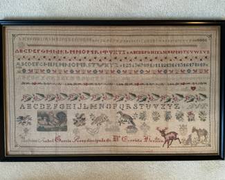 Framed Original Sampler (Lohizo Isabel Garcia Perez discipula de Dia Evarista Hernan)