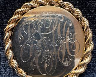 14K Gold Engraved Pendant