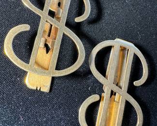 14K Gold "BLM" Initialed Money Clip & 14K Gold "MM" Initialed Money Clip