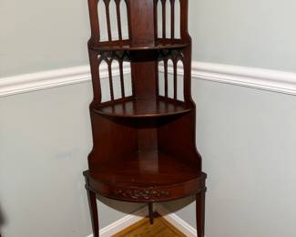 Flame Corner Mahogany Display Cabinet (22"W x 15"D x 54"H)