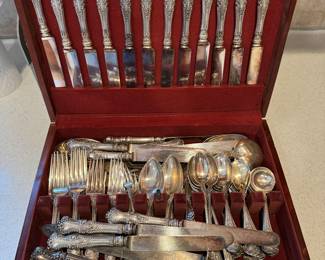 128pc Sterling Silver Flatware Set - 3518 Gms + 25 Handled Pieces 
