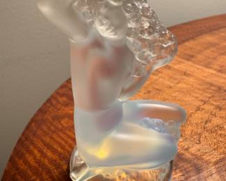 Lalique Crystal Floreal Figure Nude Woman