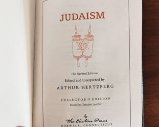Interior title page of "Judaism" one of the six volume set of The Easton Press's Collector's Edition of The World's Great Religions by Arthur Hertzberg, published 1994