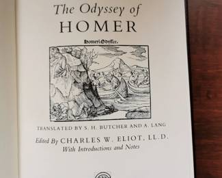 Title page of The Odyssey of Homer from set of The Harvard Classics by Grolier Enterprises Corp with gilt edges, printed in 1988 
