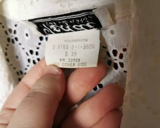 Teddy of California vintage white blouse, Size 38
