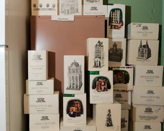 Department 56 Heritage Village Collection: City Series, Christmas Decorations, including Brokerage House, Browning Cottage, Burwickglen Golf Clubhouse, C.H. Watt Physician, Candy Cane Bench, Cape Keag Fish Cannery, Capitol, Captain Kennys House, Captains Cottage, Cathedral, Chancery Corner, Chowder House, Christmas @ Codington Cottage, Christmas pudding, Costermonger, Christmas trash cans
