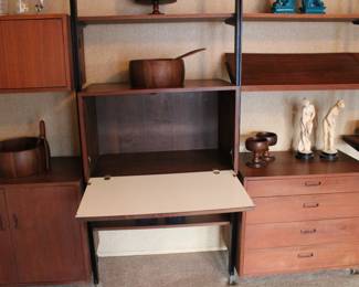 Detail on the FABULOUS George Nelson Omni Space Storage Systems wall unit for Structural Products, Inc. of Charlotte, Michigan, sold as shown, bring your tools to take it apart!