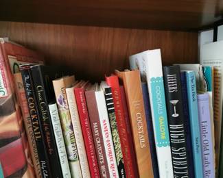 Cookbooks: FRAISER Cafe Nervosa The Connoisseur's Cookbook, The Art of the Cocktail by Phillip Collins, A Little English Book of Teas by Rosa Mashiter, Muffins by Alston, The London Ritz Book of Afternoon Tea, The London Ritz Book of Christmas, Mary Cratchit's Recipes,  Santa's Favorite Recipes, Tea Time, Old Mr Boston Official Bartender's Guide, A Pocket Guide to Cocktails, Cocktails Galore, High Spirits, The Tea Book by Sara Perry, Little Old Lady Recipes 