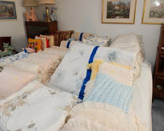 Pillows, throws, king size bed covers