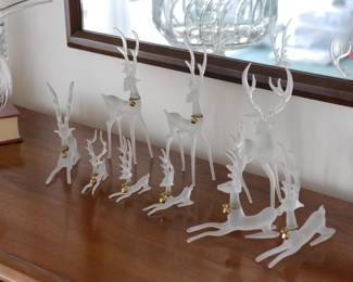 Frosted blown glass reindeer 