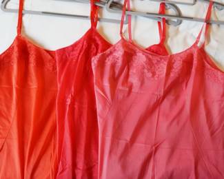 Vintage Vanity Fair lace camisoles in red and pink