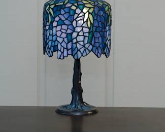 Vintage stained leaded glass lamps