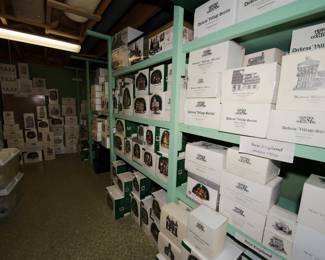 Another view of floor to ceiling collection of Department 56 Heritage Village Collection:  New England Series, Sleepy Hollow,  Alpine Village Series, Christmas in the City, and North Pole, Snow Village, Historical Landmarks Literary Classics Collection,  and Legends of Sleepy Hollow, Christmas Decorations