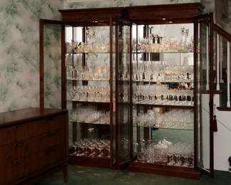 Crystal wine glasses, brandy snifters, old fashioneds, highball glasses, champaign flutes, vintage saucer champagne glasses, and more!