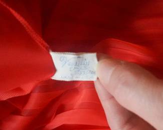 Tag detail of amazing vintage Vanity Fair orange sleeveless nightgown