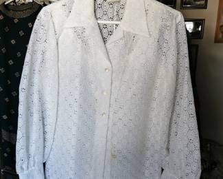 Teddy of California vintage white blouse, Size 38