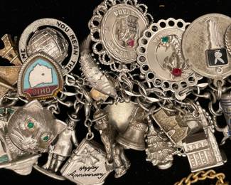 Another detail of lovely vintage silver charm bracelet