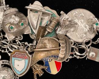 A third detail of lovely vintage silver charm bracelet