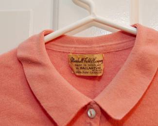 Marshall Field & Company Made in Scotland wool cardigan, c. 1950's