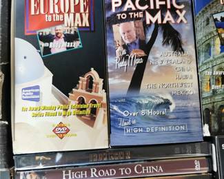 Thousands of DVD's including: Hidden Treasures Europe to the Max, The Enchanted Pacific to the Max