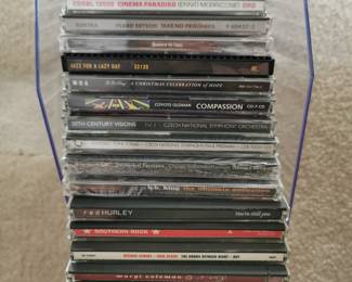Music CDs including: African Heritage Symphonic Series, Joseph and the Amazing Technicolor Dreamcoat, Margi Coleman, Southern Rock, Red Hurley, BB King, Paul Freeman, Czech National Symphony Orchestra, Coyote Oldman, Jazz for a Lazy Day, Peabo Bryson, Cinema Paradiso, Earth Wind and Fire