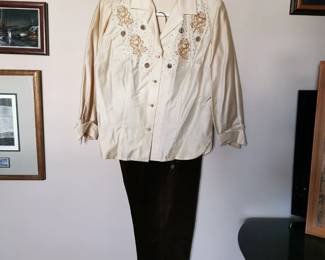 Vintage Malbe Original blouse and pants set, size 11 or 12