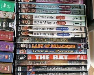 Thousands of DVD's including: A Bit of Fry and Laurie, The Aviator, The Bat, Life with Father, Lady of Burlesque, Road to Perdition, Lord Peter Wimsey