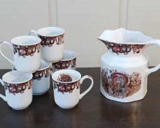 Johnson Brothers His Majesty Turkey jug and mugs