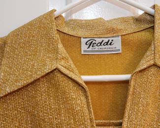 Teddi of California Gold Lamé!  Vintage clothing including dresses, c. 1950's to 1990's, homemade and designer!