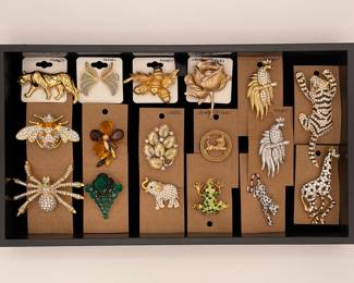 Wonderful collection of whimsical costume jewelry  animal insect and nature pins/brooches