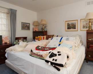 Pillows, linens, table runners, tablecloths, napkins...there are closets full!