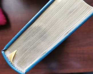 Gilt edge detail of one of two book set of Andersen's Fairy Tales and Stories Collector's Edition from The Easton Press, translated by Jean Hersholt, 1997